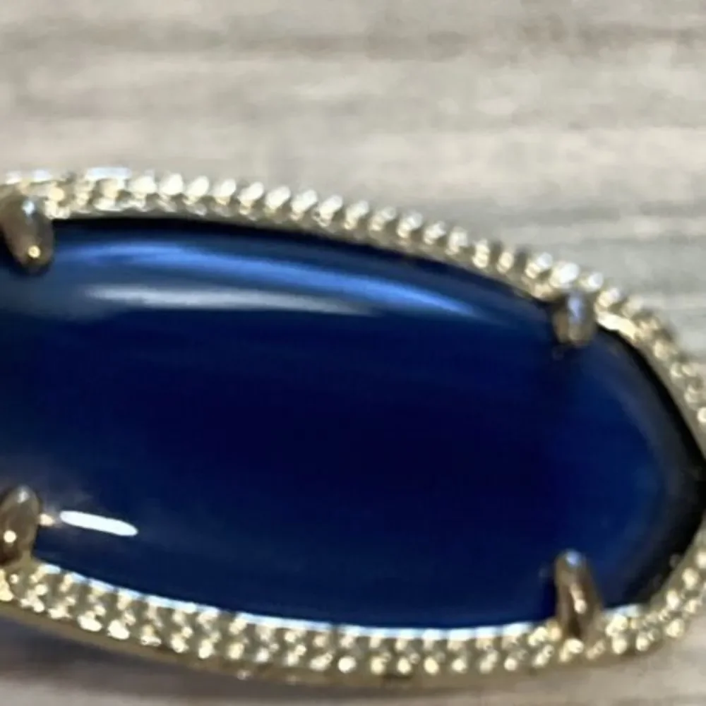 Kendra Scott‎ Elle Navy Cats Eye EARRINGS Gold Tone
